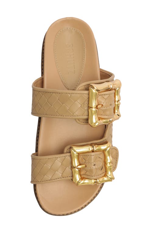 Schutz Enola Dual-buckle Easy Slide Sandals In Nude
