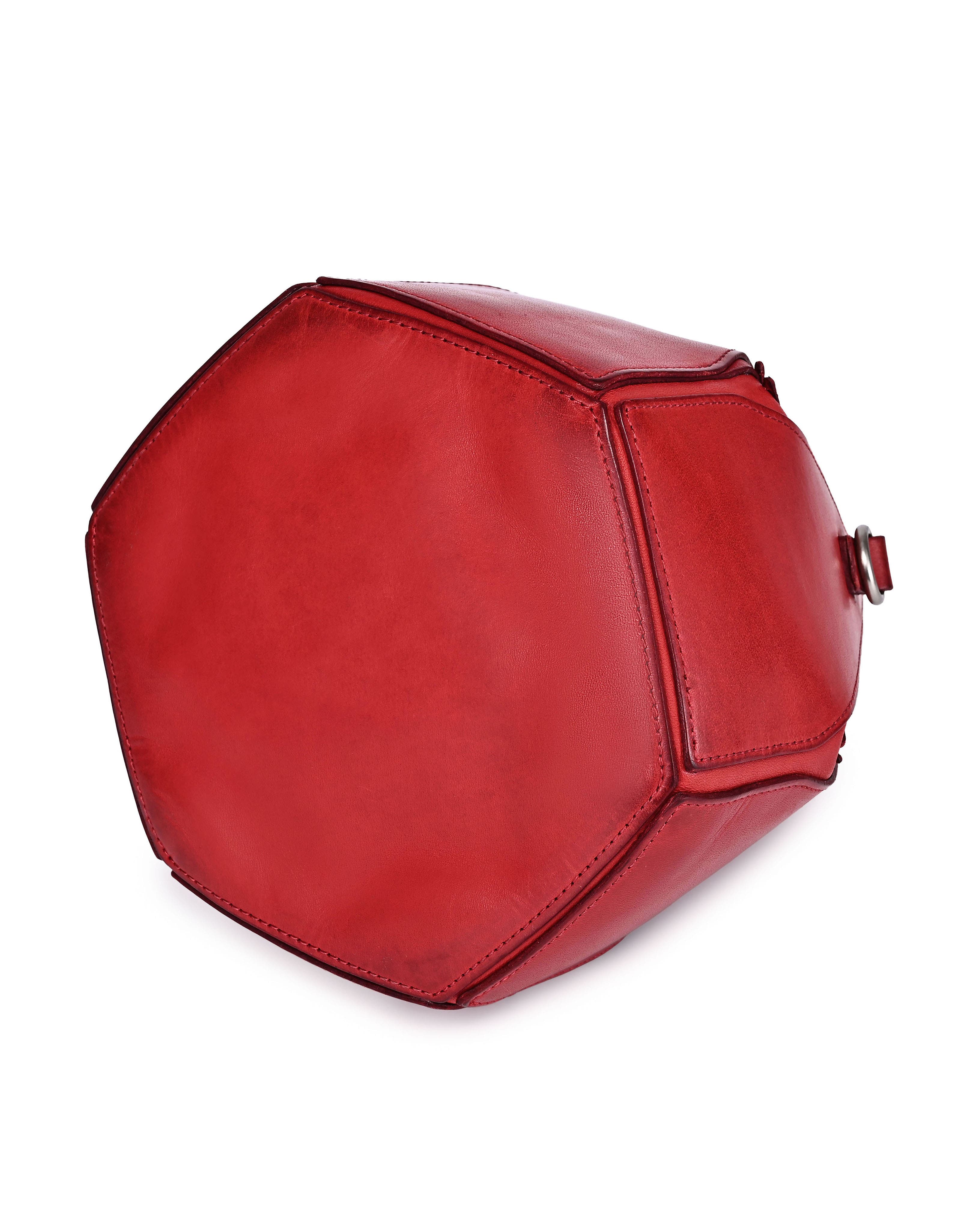 Moonlight Genuine Leather Structured Executive Briefcase, Alternate, color, Red
