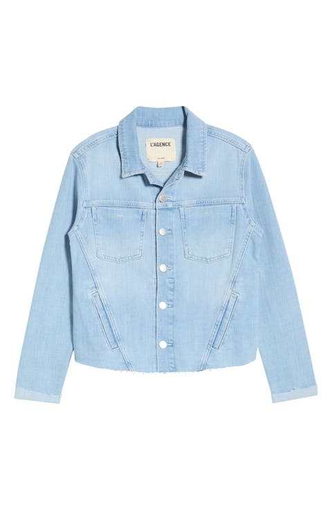 Janelle Raw Cut Slim Denim Jacket