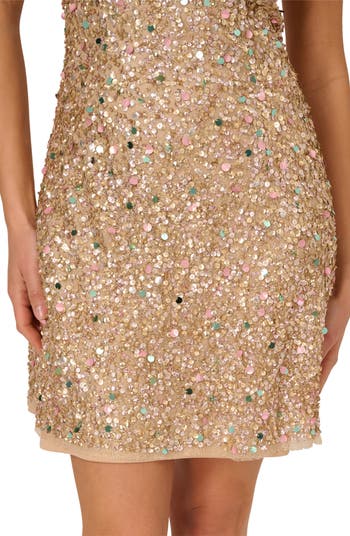 Beaded Halter Neck Cocktail Minidress