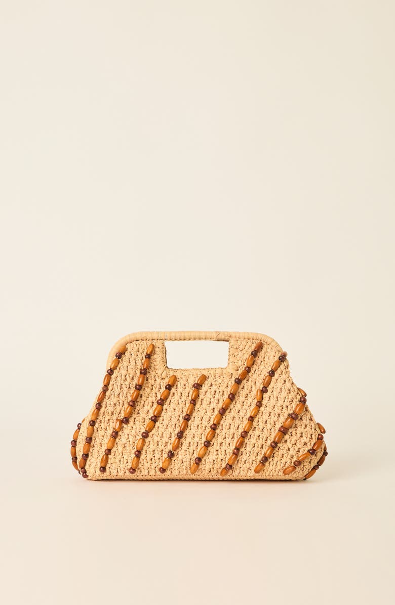 BTB Los Angeles Paisley Clutch, Main, color, Natural