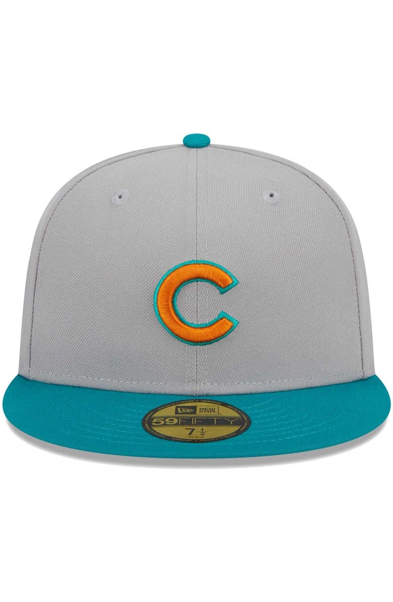 New Era Men's New Era Gray/Teal Chicago Cubs 59FIFTY Fitted Hat, Alternate, color, Gray