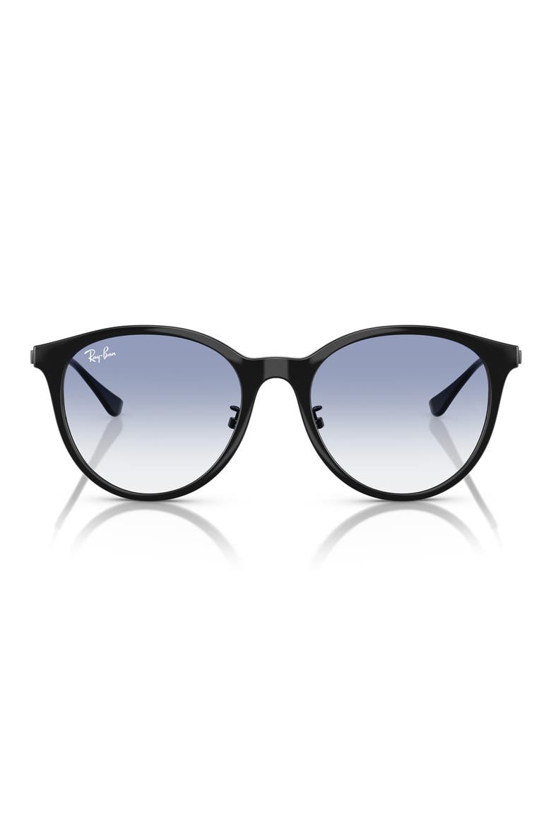55mm Gradient Round Sunglasses, Main, color, BLACK
