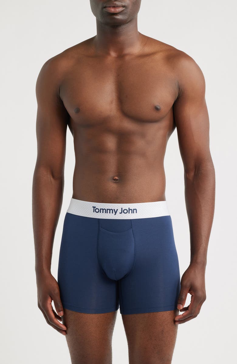 Tommy John Second Skin 4-Inch Golf Ball Waistband Stretch Modal Boxer Briefs, Main, color, Dress Blues Golf Ball Wb
