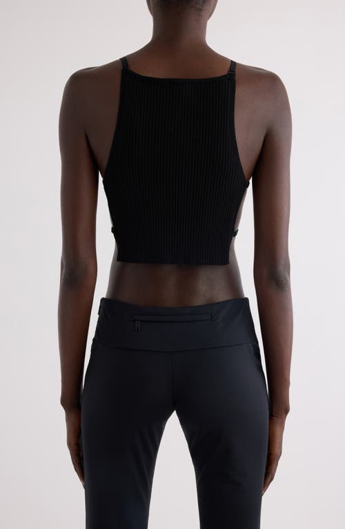 Courrèges Open Side Rib Knit Tank In Black