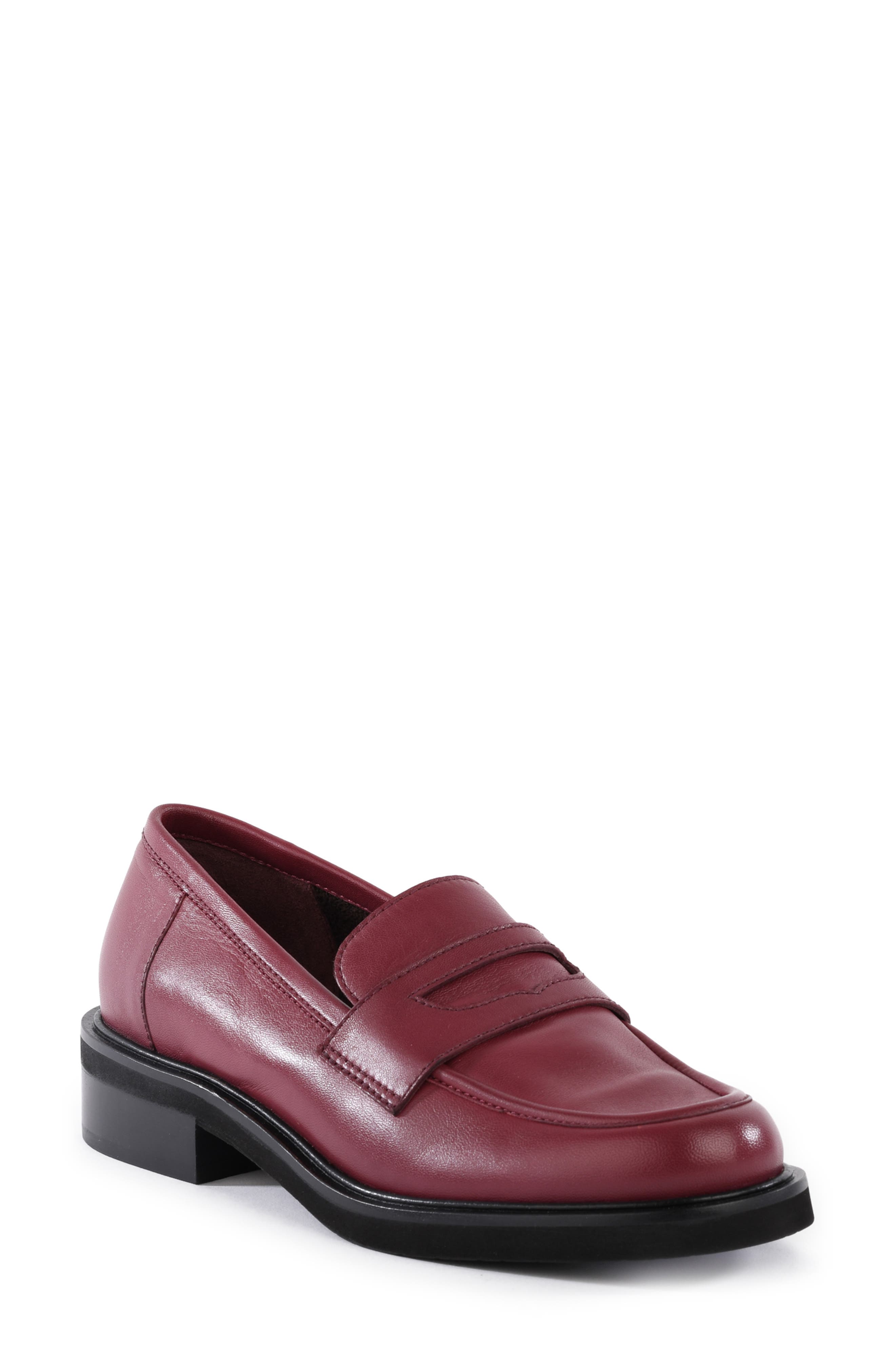 Seychelles Superior Penny Loafer in Burgundy Leather 