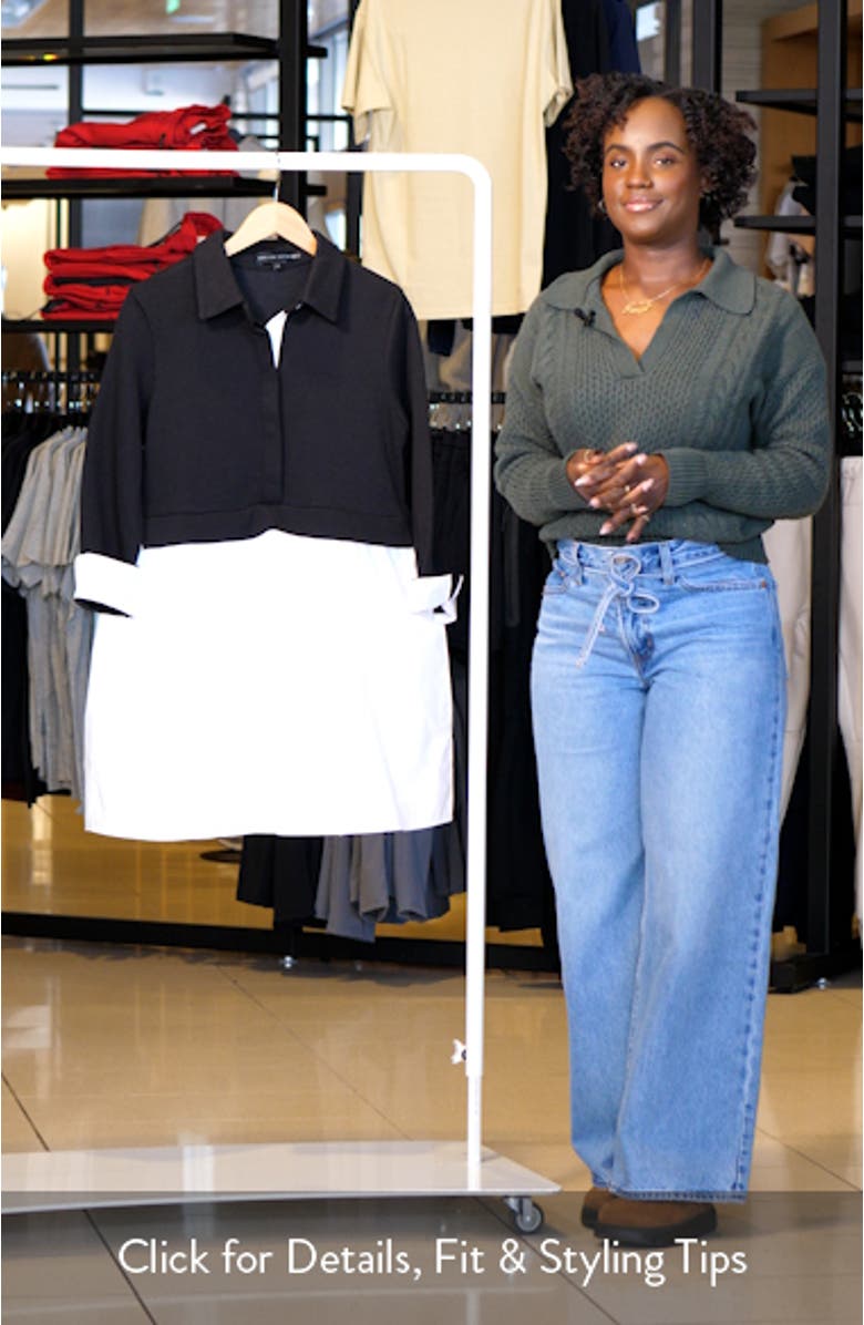 Mixed Media Cotton Blend Minidress, sales video thumbnail