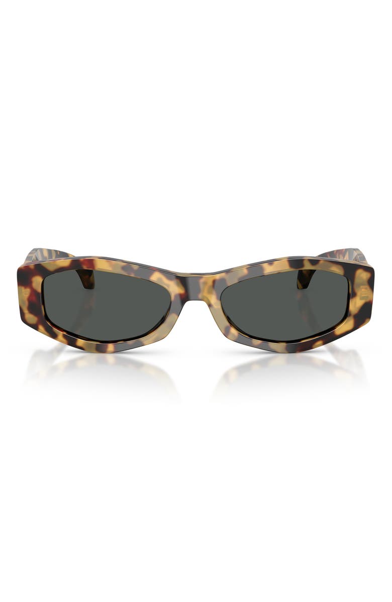 Versace 54mm Irregular Sunglasses, Main, color, Brown Yellow Havana/ Dark Grey