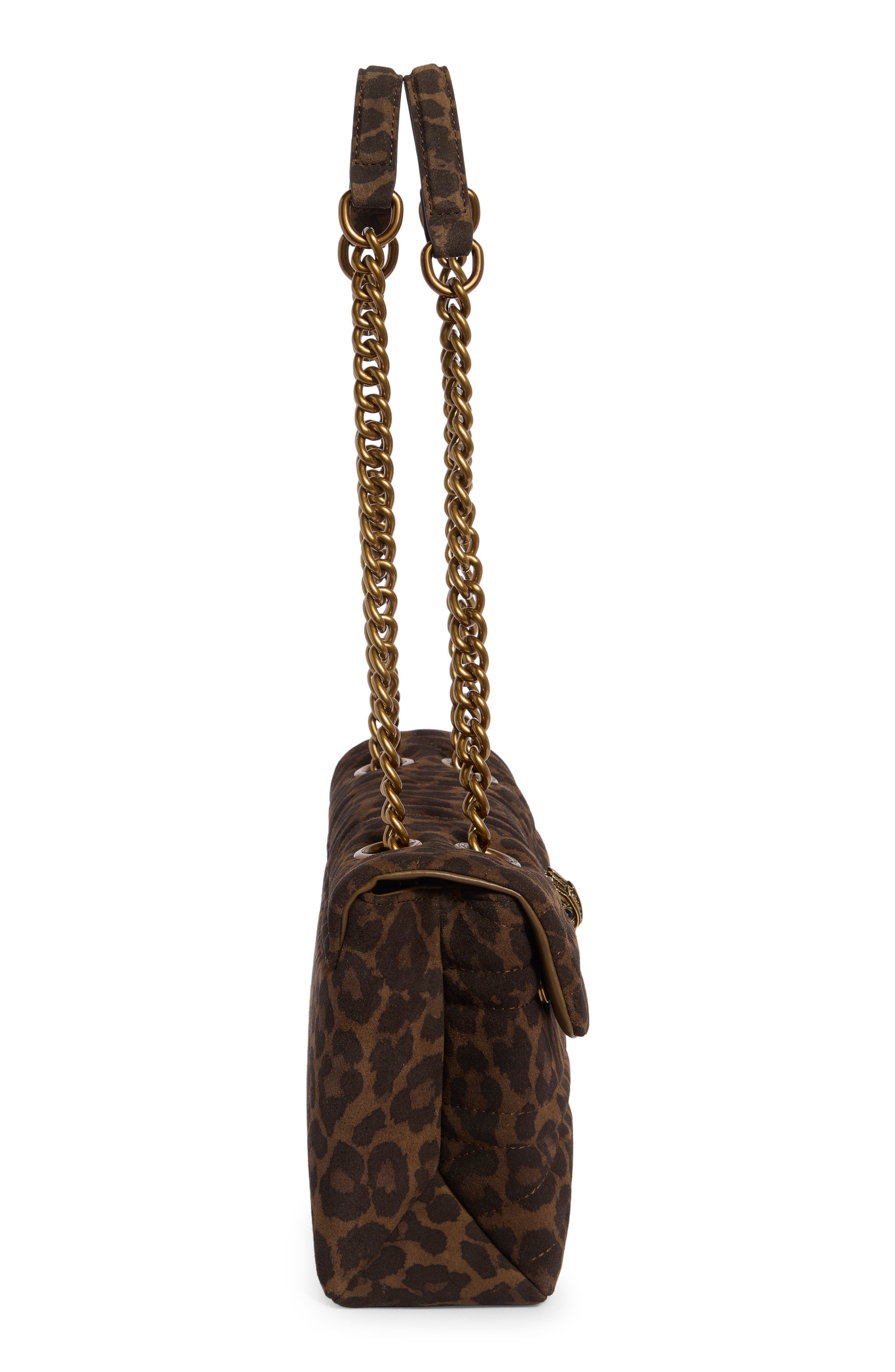 Union Jack Leopard Print Leather Shoulder Bag, Alternate, color, OPEN BROWN