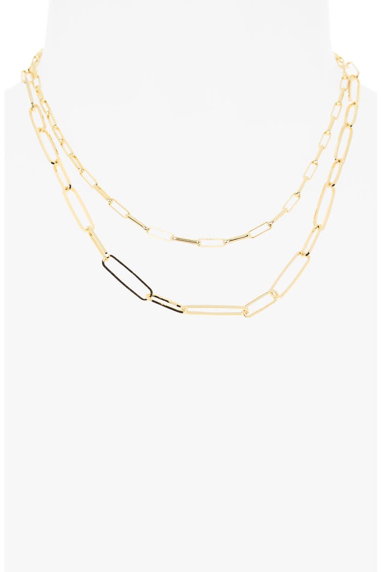 Set of Two Mixed Chain Necklaces, Alternate, color, GOLD