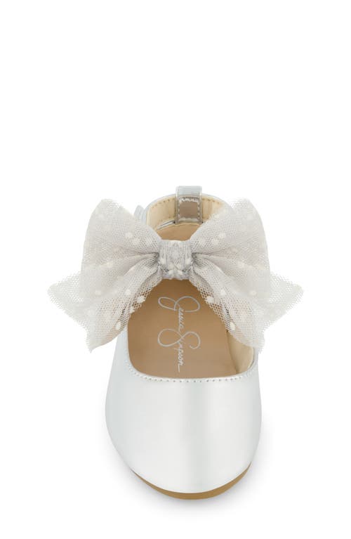 Jessica Simpson Kids' Amy Tulle Mary Jane Ballet Flat In Silver