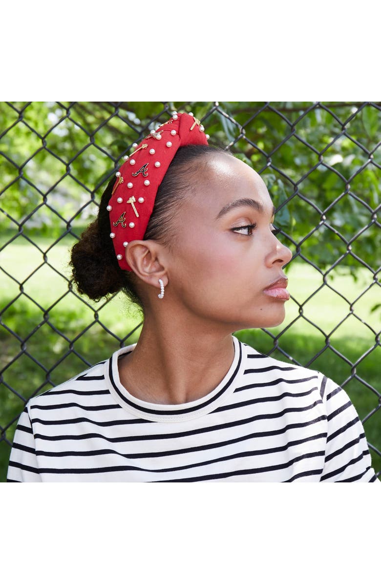 Lele Sadoughi MLB Atlanta Braves Embellished Headband, Alternate, color, 