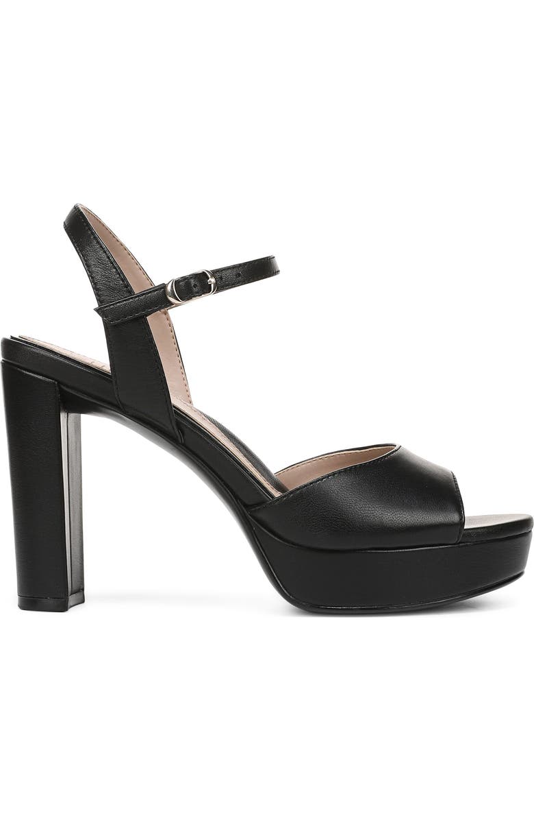 Naturalizer Marigold Ankle Strap Platform Sandal, Alternate, color, Black Leather