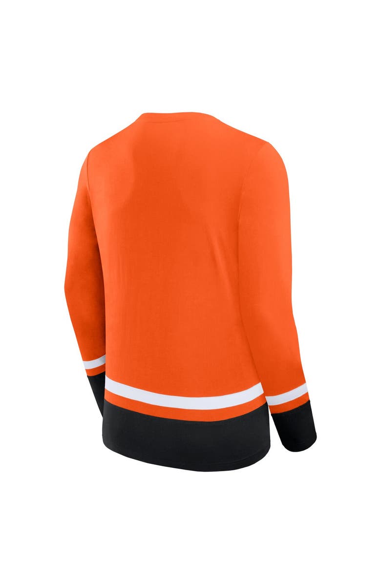 FANATICS Men's Fanatics Branded Orange Philadelphia Flyers Back Pass Lace-Up Long Sleeve T-Shirt, Alternate, color, Orange