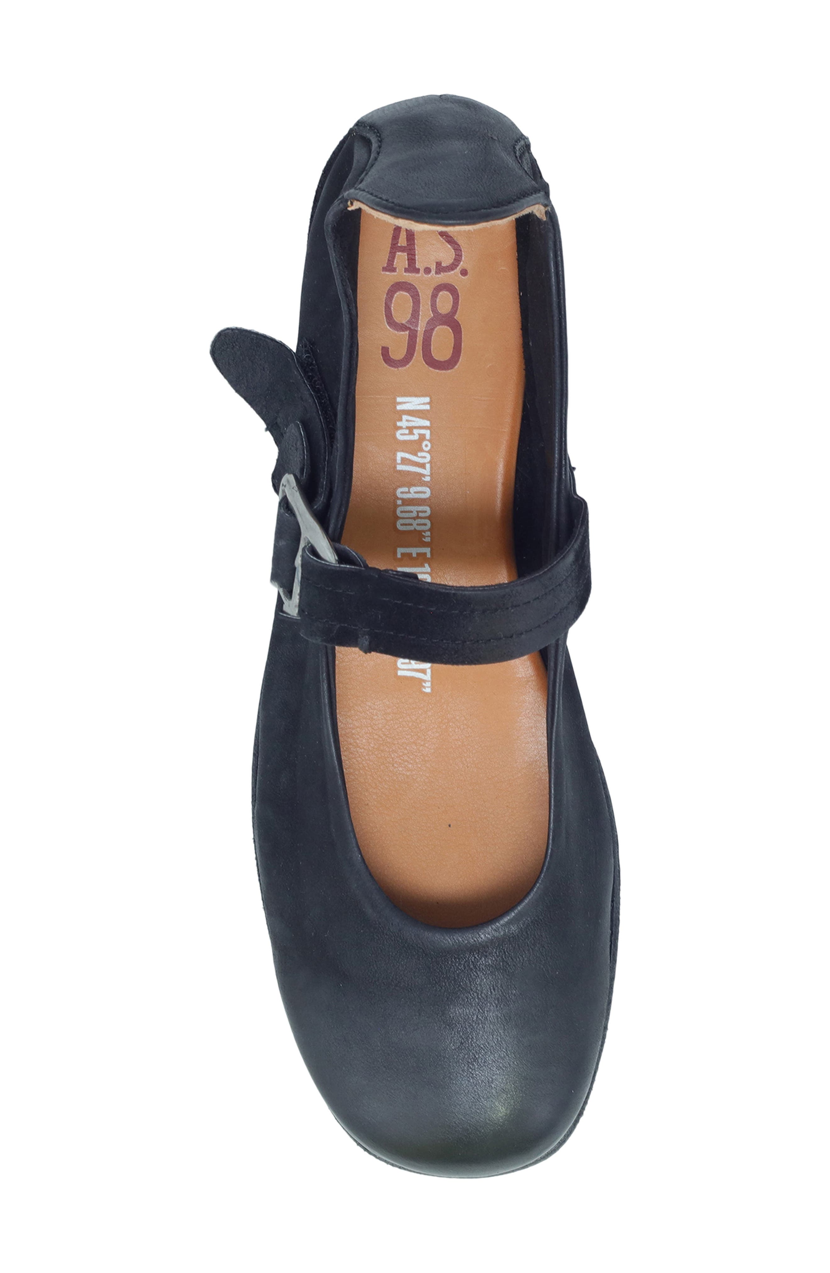 A.S.98 Zaine Mary Jane Flat, Alternate, color, Black