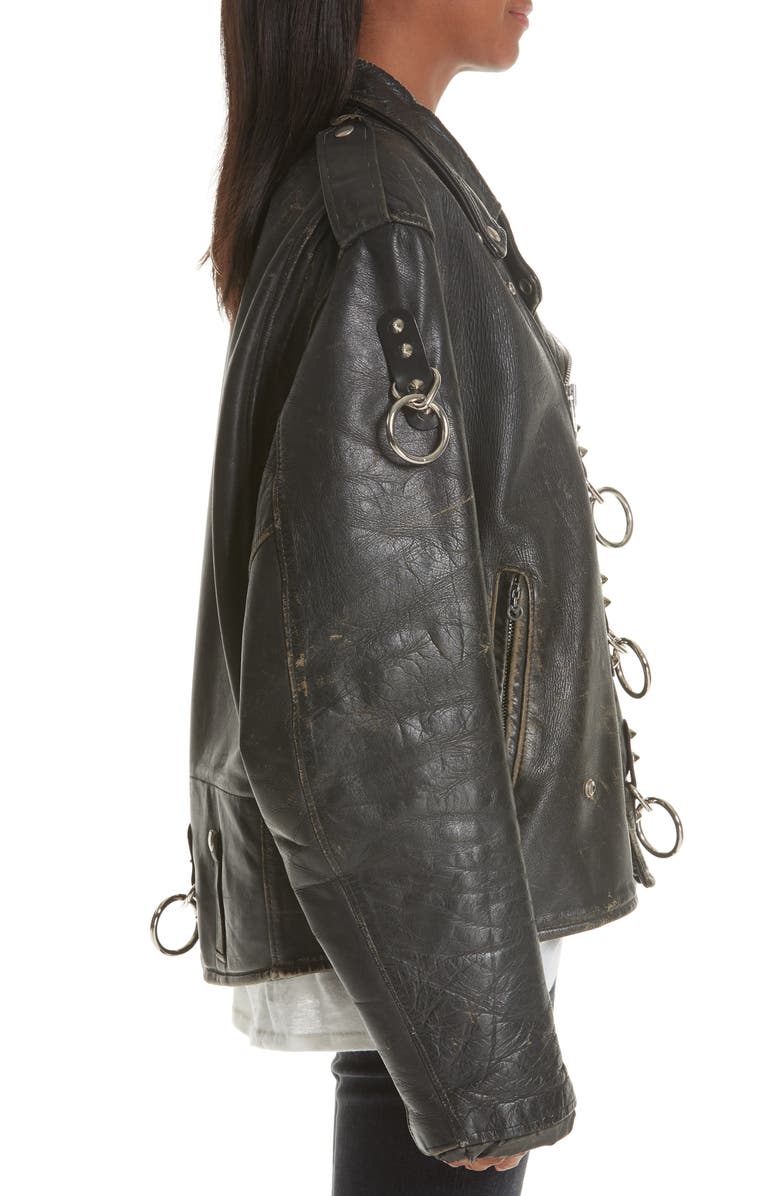 R13 Refurbished Leather Moto Jacket, Alternate, color, 