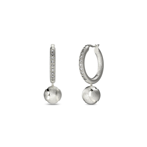 Pascal The Tennis Ball Hoop Earring, White Diamond Pavé