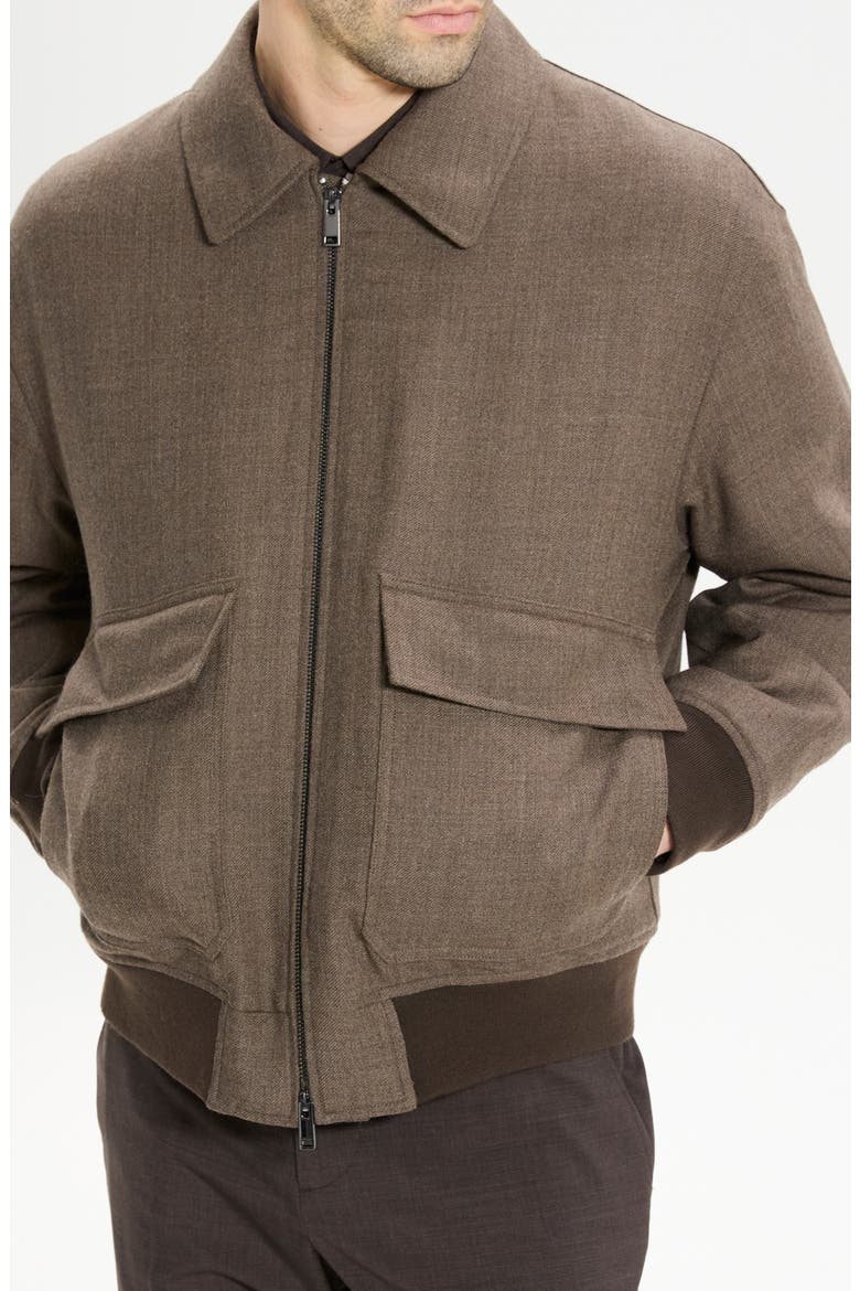 Virgin Wool Modern Aviator Jacket, Alternate, color, FEATHER