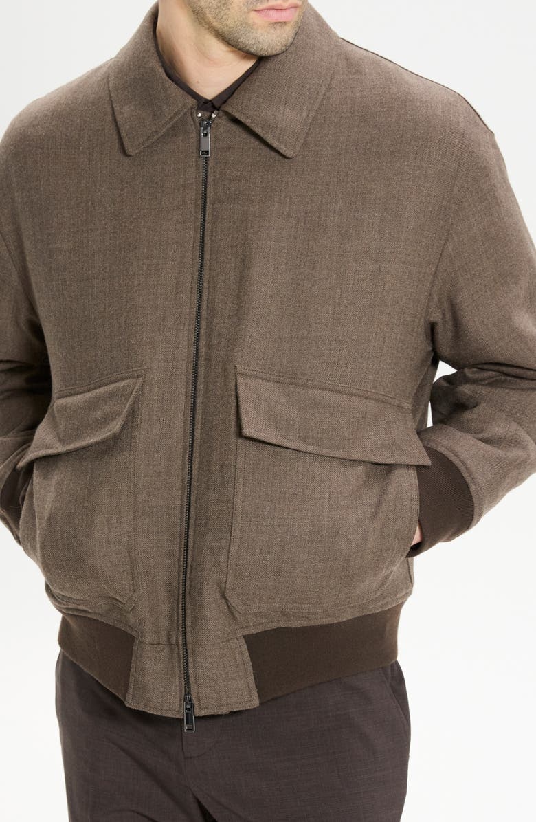 Theory Virgin Wool Modern Aviator Jacket, Alternate, color, Feather