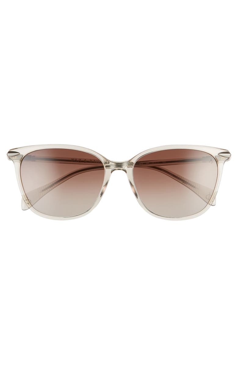 rag & bone 55mm Cat Eye Sunglasses, Alternate, color, Crystal Green/ Brown
