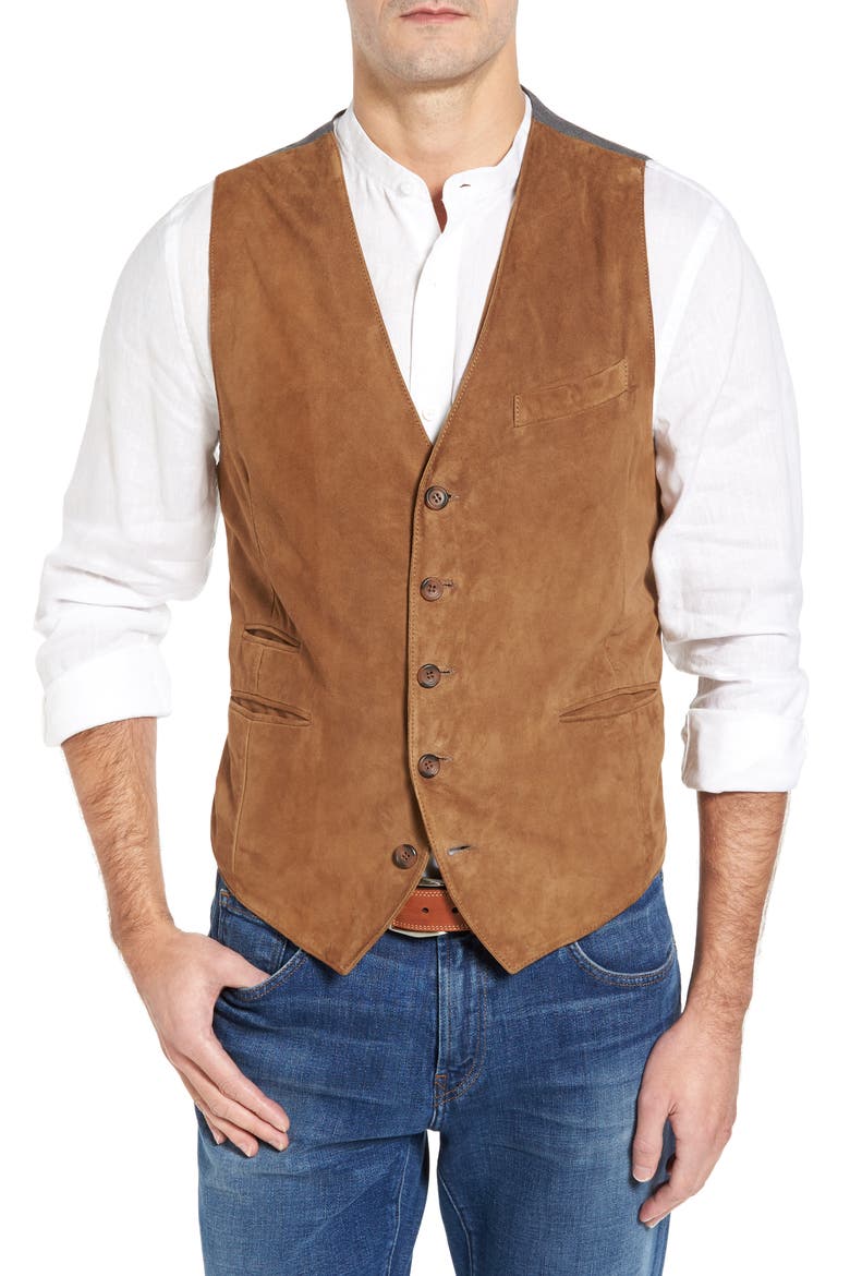 Lamb Front Vest, Main, color, TOBACCO