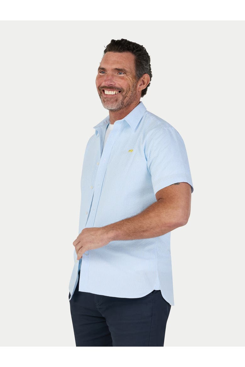 Seersucker Stripe Shirt, Main, color, Sky Blue