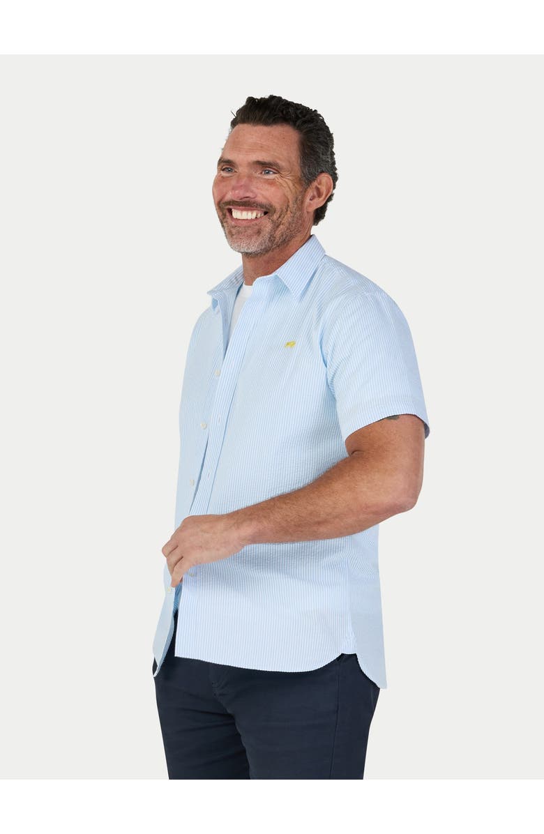 Raging Bull Seersucker Stripe Shirt, Main, color, Sky Blue