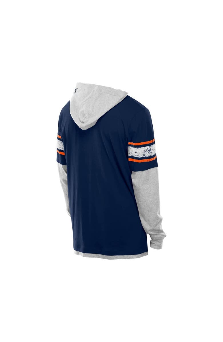 New Era Men's New Era Navy Chicago Bears Twofer Layered Long Sleeve Hoodie T-Shirt, Alternate, color, 