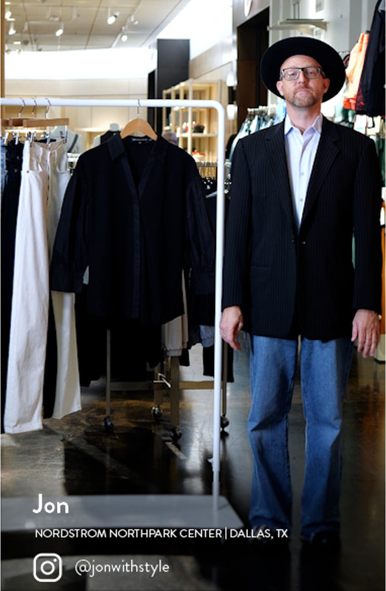 V-Neck Balloon Sleeve Button-Up Shirt, sales video thumbnail