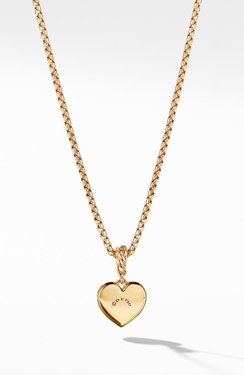 David Yurman Pavé &18K Gold Compass Heart Pendant Enhancer, Alternate, color,