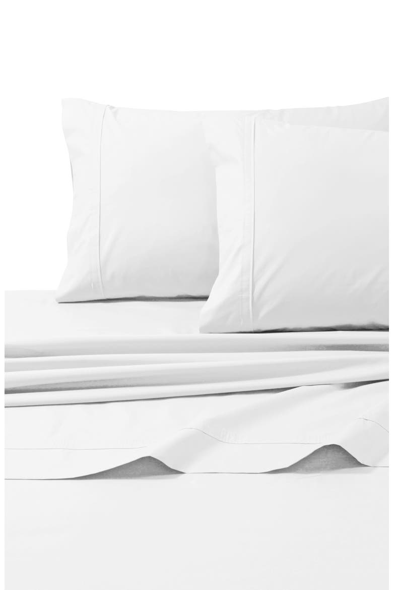 300 Thread Count Cotton Percale Sheet Set, Alternate, color, WHITE