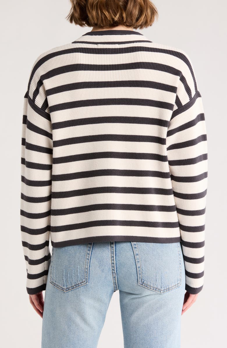 Splendid Alix Stripe Shacket, Alternate, color, Moonstone/ Lead