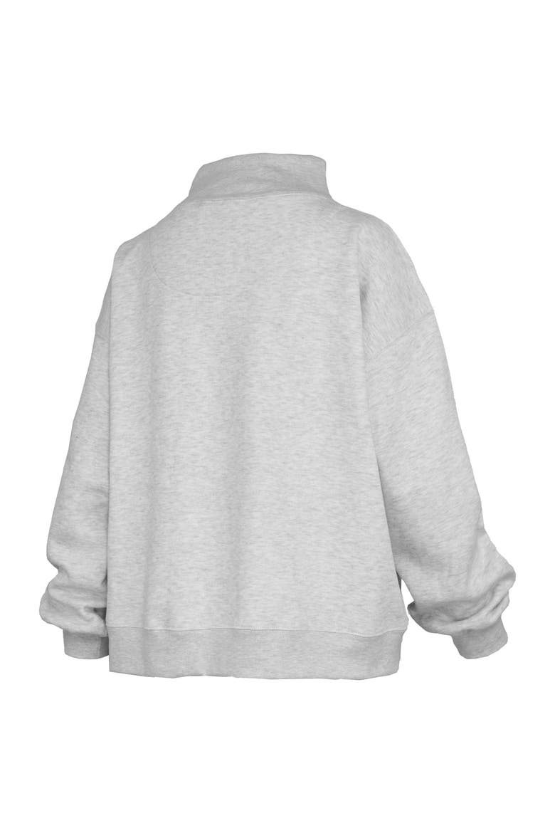 Women's Pressbox Ash Nebraska Huskers Oversized Nelson Mock Neck Sweatshirt, Alternate, color, Ash