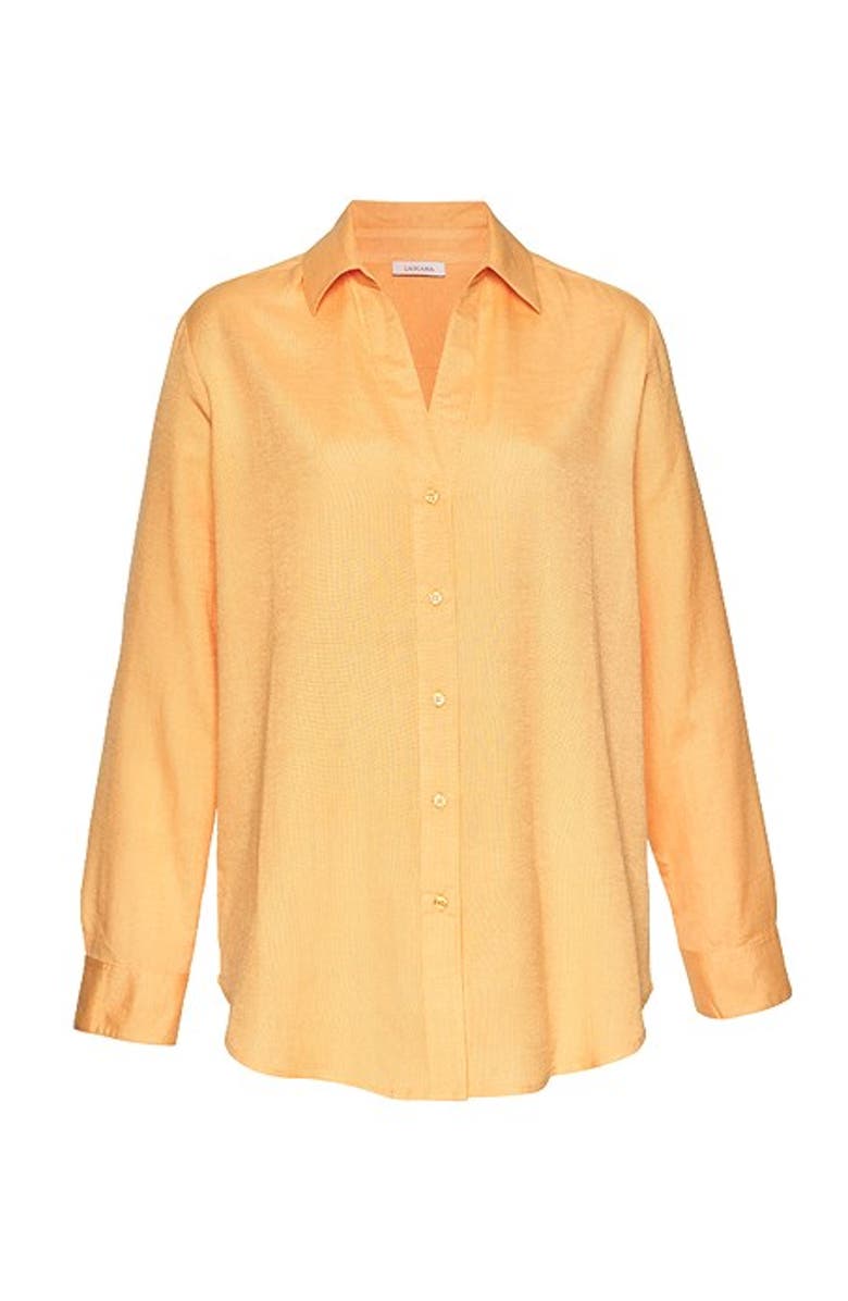 LASCANA Women's Button Down Blouse, Alternate, color, Apricot