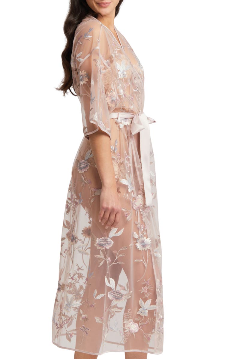Rya Collection Stunning Sheer Organza Robe, Alternate, color, Sepia Rose