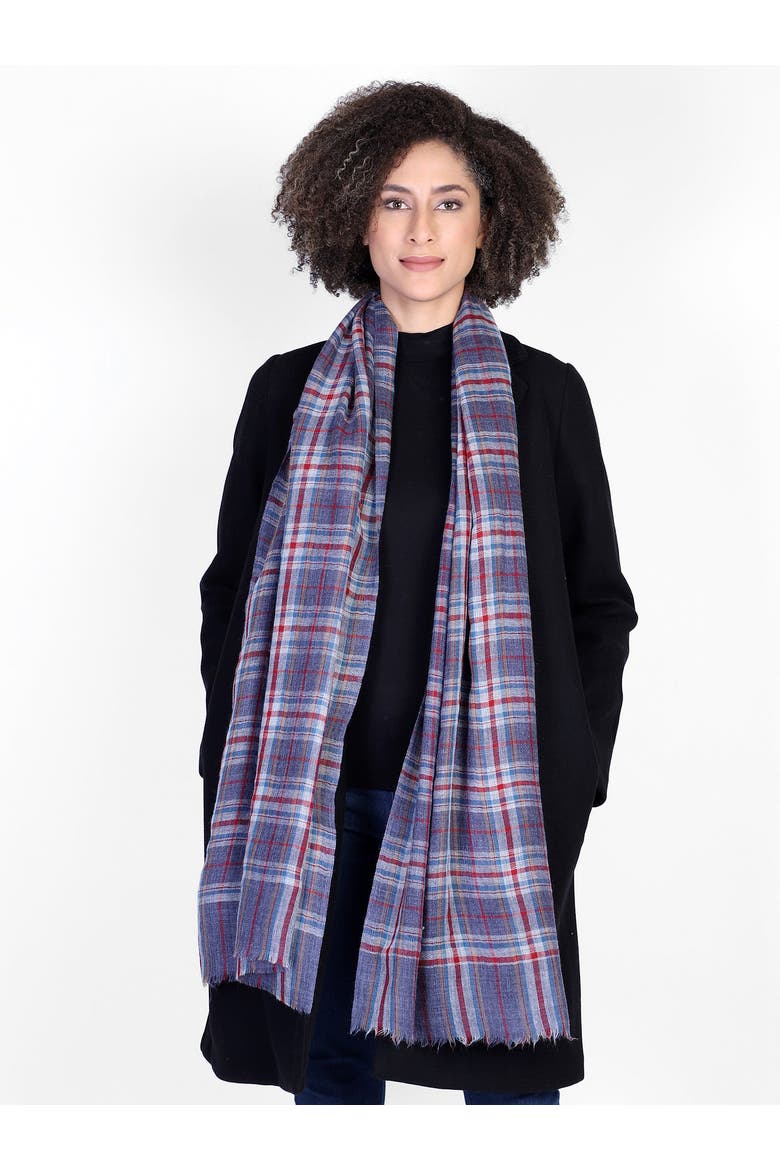 Blue Plaid Scarf, Alternate, color, Blue Plaid
