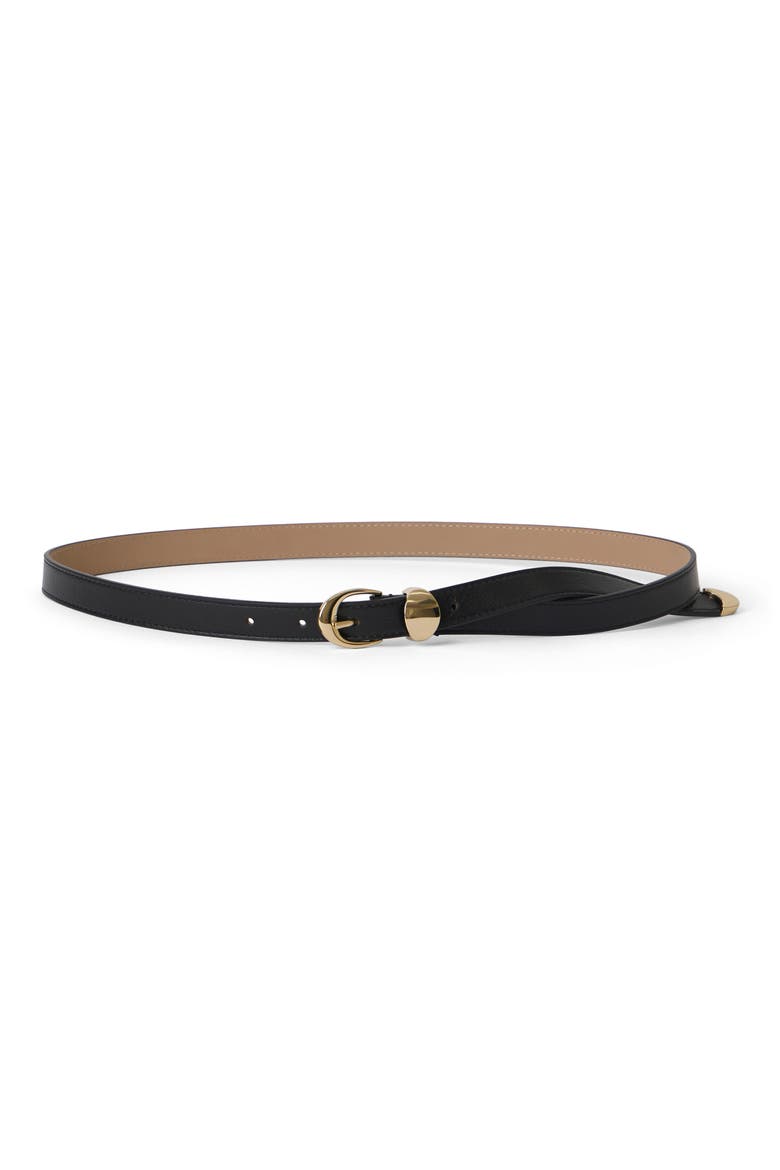 Sammy Skinny Leather Belt, Main, color, BLACK GOLD