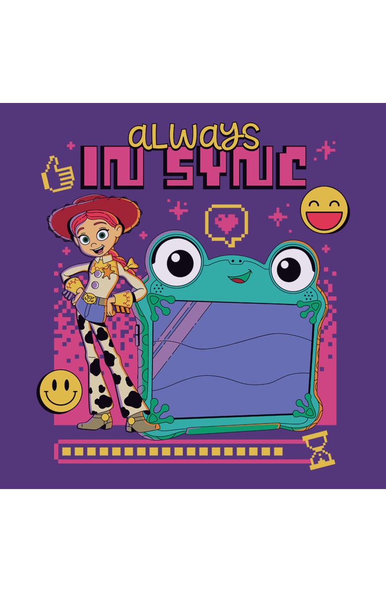 Toy Story 5 Men's Toy Story 5 Always In Sync Lily And Jessie Graphic T-Shirt, Alternate, color, Purple