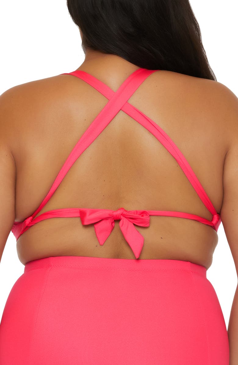 Becca Tab Inset Bikini Top, Alternate, color, Geranium