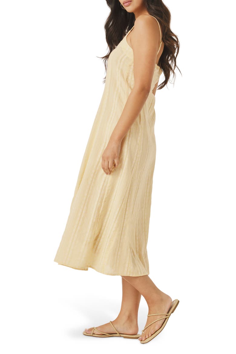 Meadow Embroidered Cotton Midi Sundress, Alternate, color, HONEYSUCKLE BEIGE