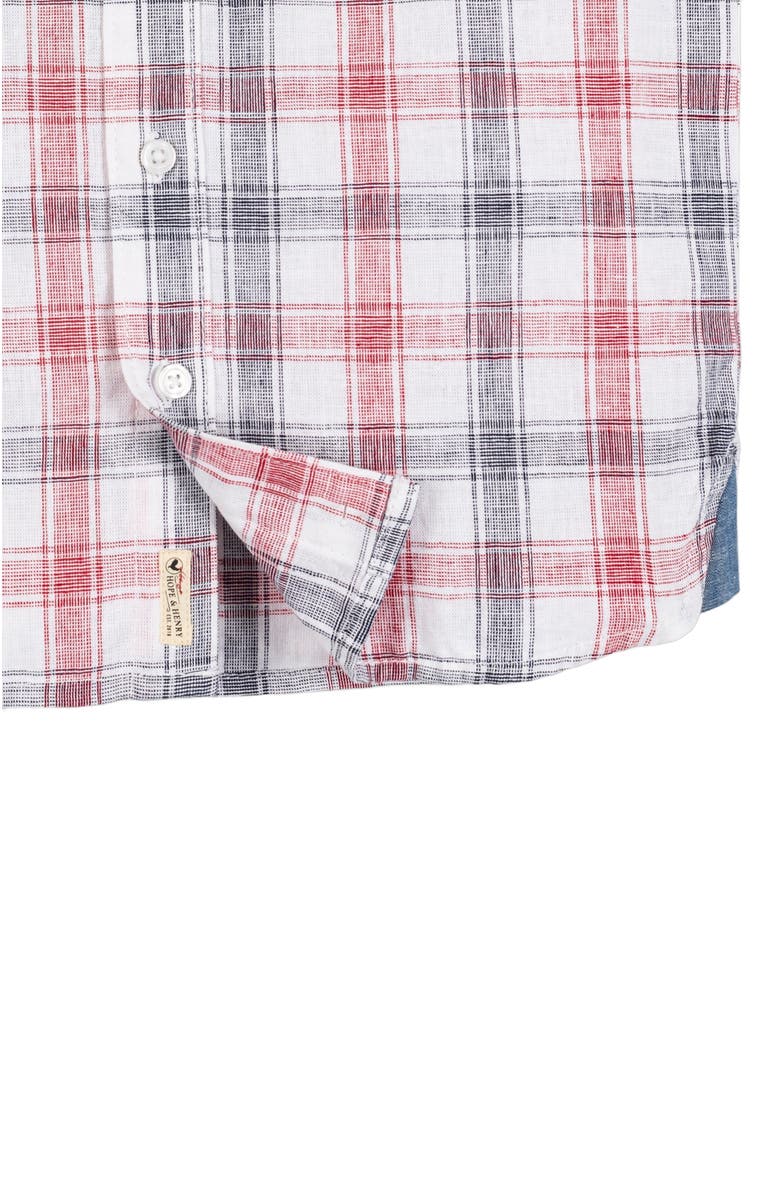 Hope & Henry Boys' Linen Short Sleeve Shirt with Side Vent, Kids, Alternate, color, 