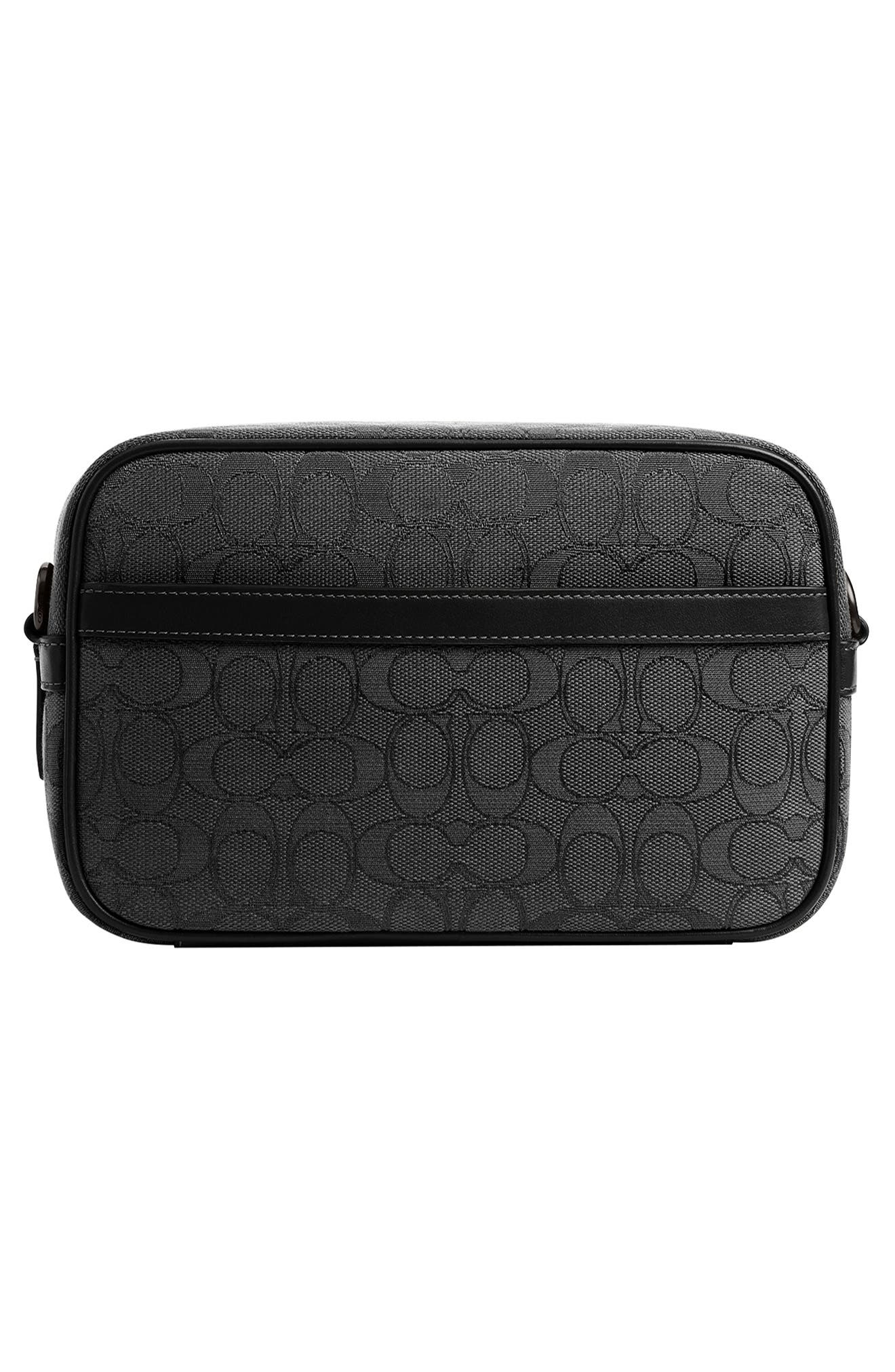 COACH Theo Signature Jacquard & Leather Camera Bag, Alternate, color, 