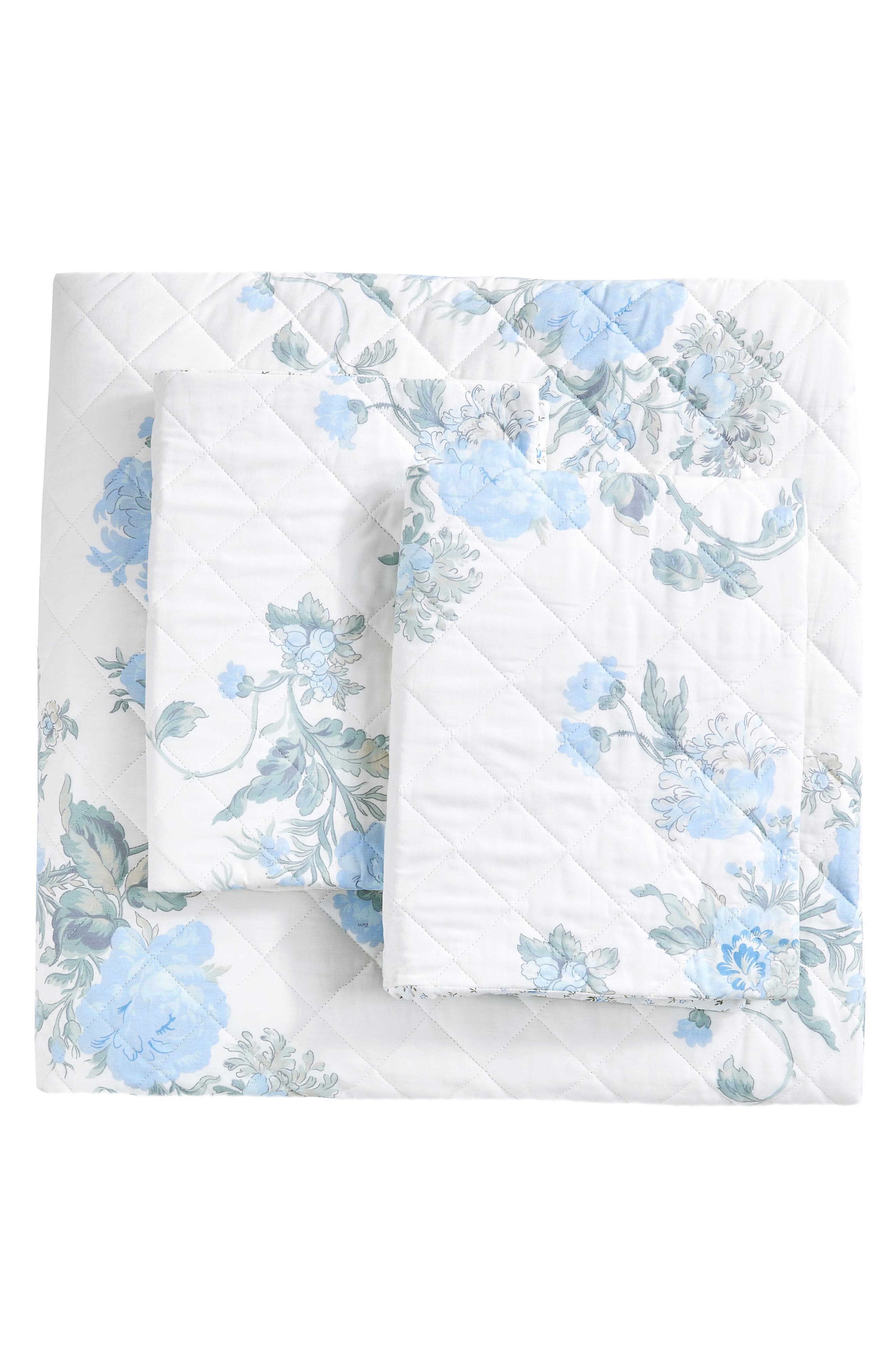 MELANGE HOME Rose Percale Cotton Quilt & Shams Set