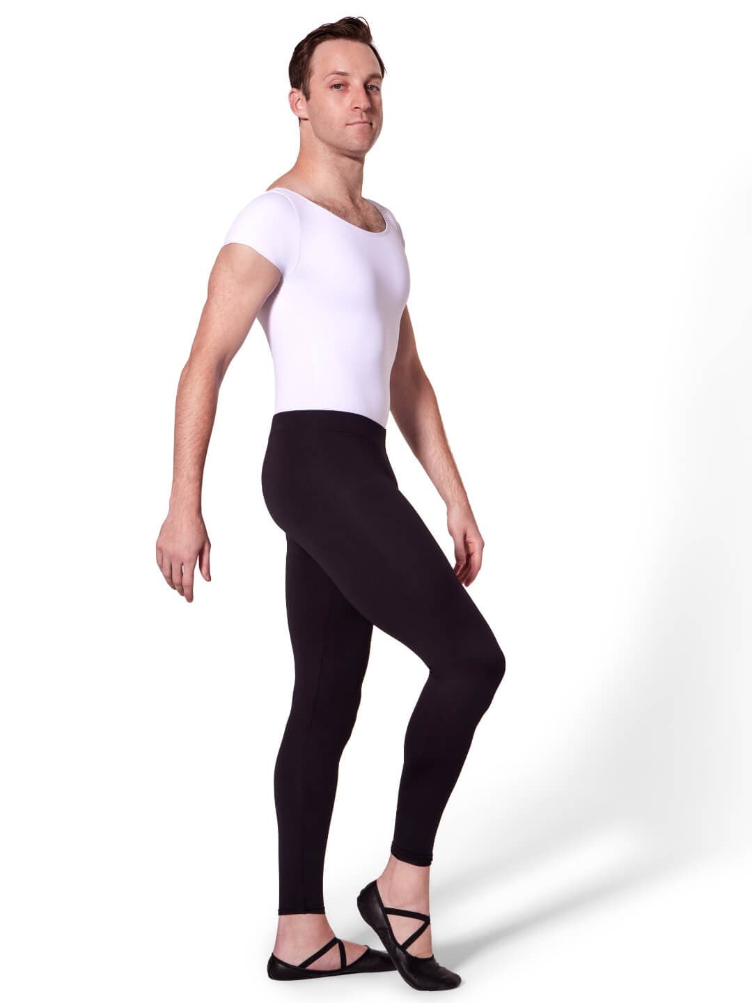 Men's Leather Romeo Ballet Shoe, Alternate, color, black