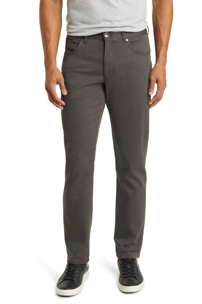 Harbor Point 5-Pocket Cotton Blend Dobby Pants, Main, color, FOG GREY