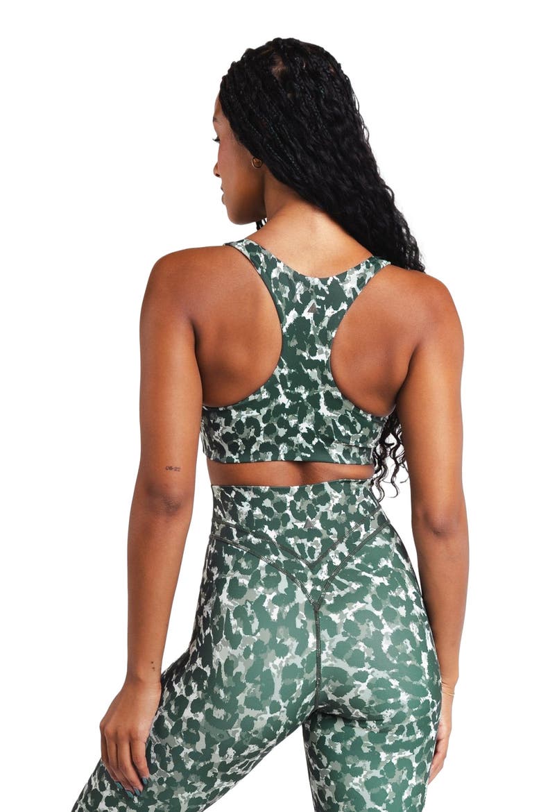 Pulse Core Bra+, Alternate, color, Olive Feline