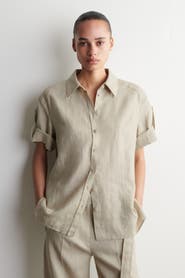 COS Folded-Sleeve Linen Shirt