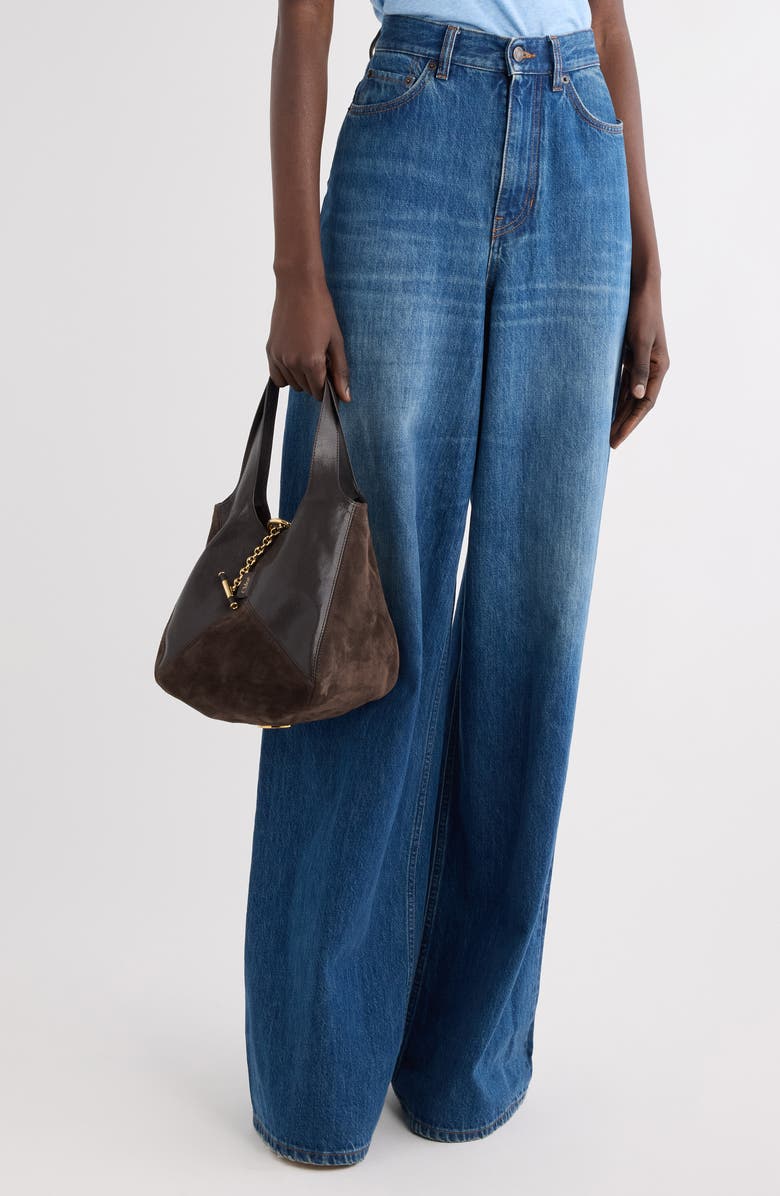 Chloé Small Balloon Patchwork Hobo Bag, Alternate, color, Kohl Brown