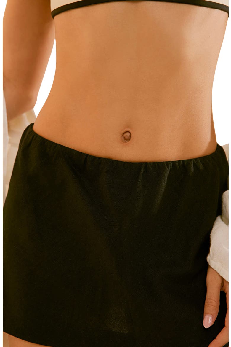 Linen Blend Micro Miniskirt, Alternate, color, BLACK