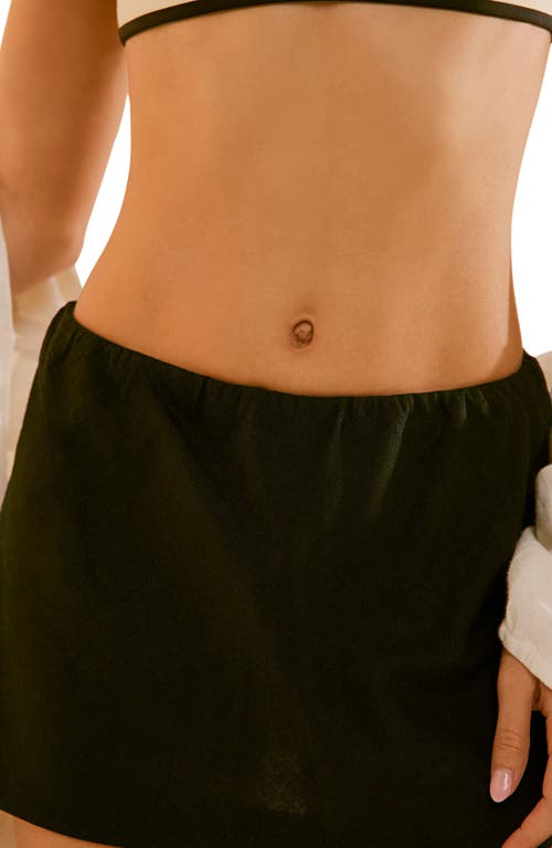 Free People Linen Blend Micro Miniskirt In Green